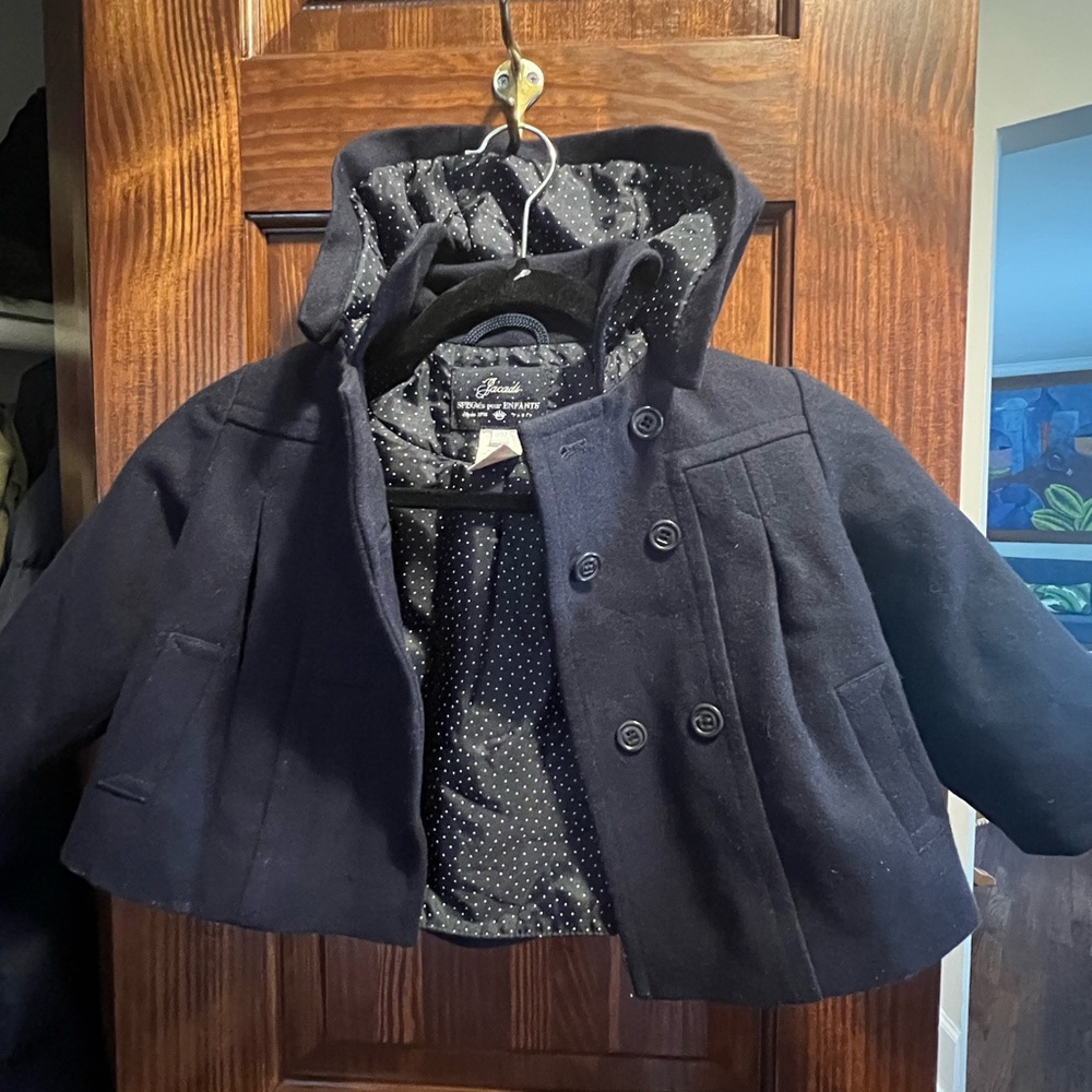 Jacadi Double-Breasted Navy Pea Coat for Kids
